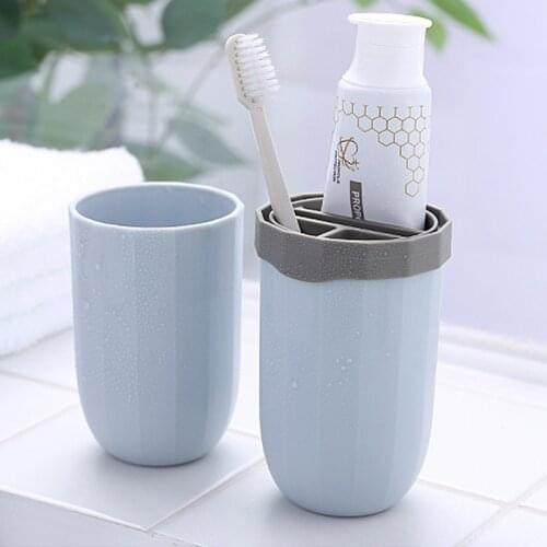 Plastic Toothbrush Holder Cup Outdoor Travel Portable Tooth Brush Toothpaste Storange Toothbrush Cups Bathroom Accessories Set