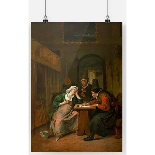 Physician and a Woman Patient Painting Canvas poster wall Art decor Living room Bedroom Study Home Decoration Prints