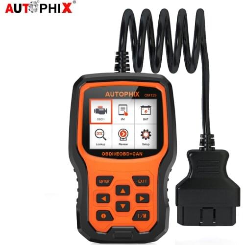 Autophix OM129 Professional OBD2 Diagnostic Tool Check Engine Battery Car Code Reader Enhanced Automotive OBD2 Scanner Auto