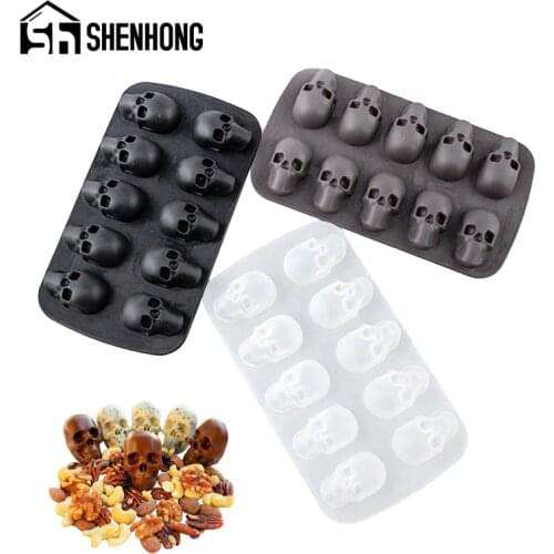 SHENHONG 1 Piece Summer Ice Cube Tray Ice Cream Maker Bar Iced Cocktail Whiskey Skull Shape Silicone Mold Juice Dessert Form