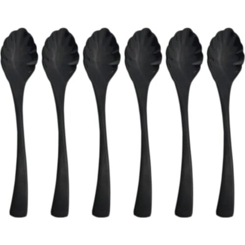 Dinnerware Leaf Shape Sugar Spoon Silverware Set Cutlery Set Stainless Steel Flatware Outdoor Office Kitchen Party Tableware Set