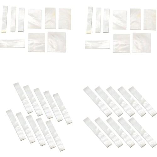 Finest 2 Pack Guitar Fingerboard Pearl Shell Inlay Blank Material - White