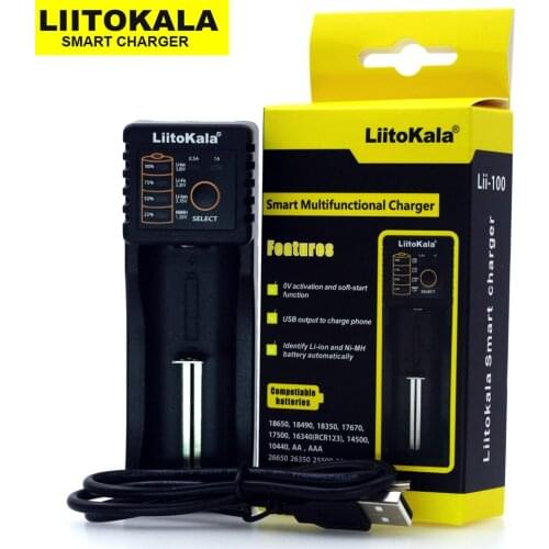 Liitokala Lii-100 lii100 Battery Charger, Charging 18650 1.2V 3.7V 3.2V AA / AAA 26650 10440 16340 25500 NiMH Lithium Battery