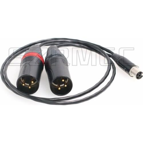 Zaxcom QRX TA5F Mini XLR 5pin to Dual XLR 3 Pin Audio Cable for Field Mixer/recorders Sound Devices 633 664 688 788T