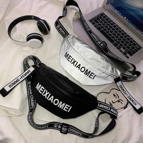 INS Running Bag Women 's 2021 New Fashion Crossbody Korean Style Student Fashion Reflective Chest Bag Girl 's Disco Bag