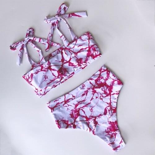 Summer Sling Hot sexy Pattern women bikini set bandage swimsuit brazilian swimwear Two Pieces High Waist bikini Swimsuit