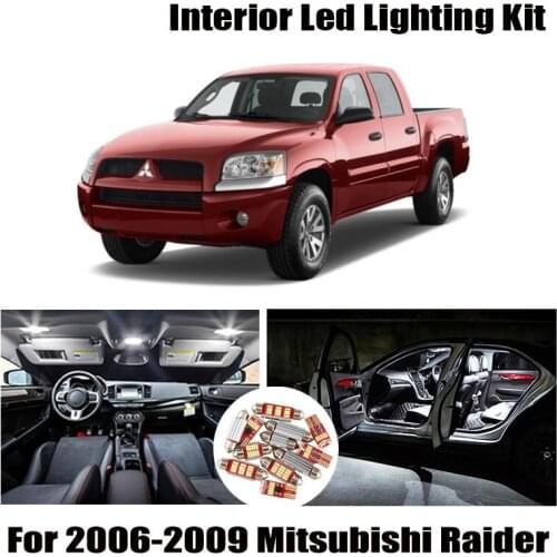 10pcs White LED Bulbs Interior Map Dome Light Kit For 2006 2007 2008 2009 Mitsubishi Raider Trunk Cargo Glove Box Lamp