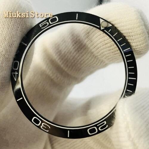38mm black new ceramics watch bezel fit automatic mechanical watch 40mm mens watch bezels