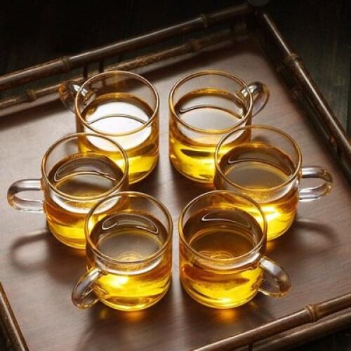 6pcs/lot 100ML Clear Borosilicate mini Tea glass cup vodka Wine shotglass