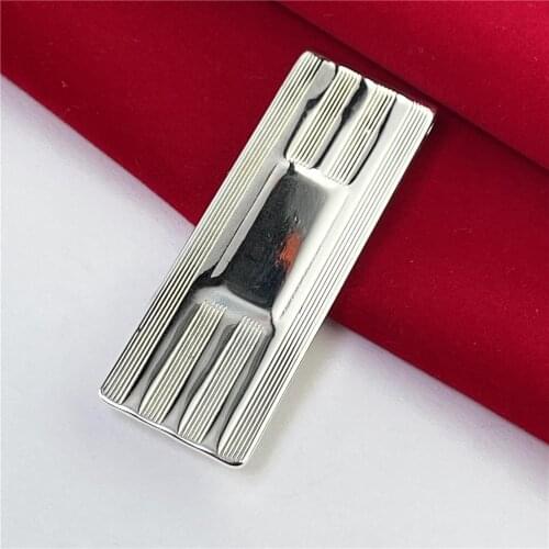 925 Silver Money Clip Striped Money Clip Fashion Jewelry Gift