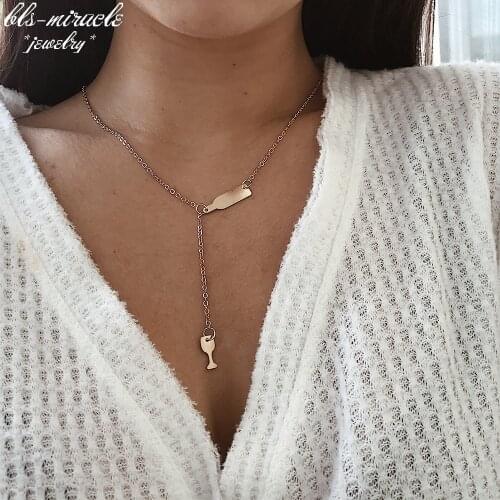 Bls-miracle punk fashion jewelry accessories Trendy two color chain with bottle shape Necklace gift for lover N574