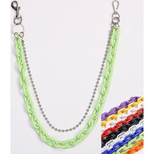 Street Hiphop Punk Big Ring Key Chain Rock Punk Trousers Hipster Key Chains Pants Jeans Keychain Kpop Accessories CL151