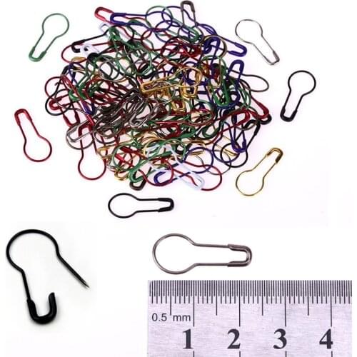 100pcs/pack Household Artifact Pins Gourd Shape Metal Clips Knitting Marker Tag Copper Pins Environmental Dip Coating