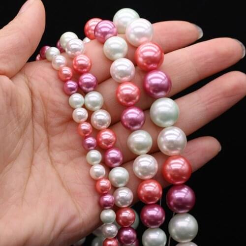 6/8/10mm Red Green Imitation Pearl Beads Round Punch Bead for Jewelry Making DIY Reiki Heal Bracelet Earrings Crafts