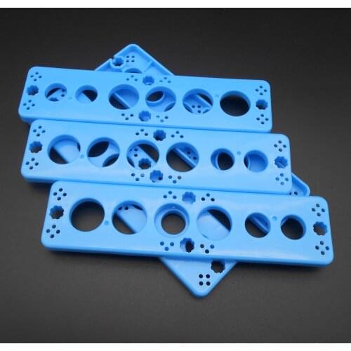 5Pcs X Blue Test Tube Holder Shelf Rack Round Hole Cuvette Measuring Cylinder Technology Building Block Parts Pipe Support AD079