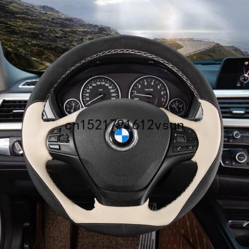 DIY Car Stitching Customized Steering Wheel Cover For BMW X1 X3 X5 X6 X4 Car Accessories