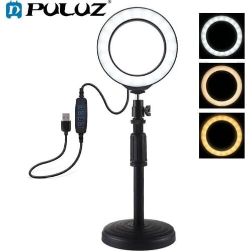 Photography Dimmable LED Selfie Ring Light Youtube Video Live 3200-6500k Photo Studio Vlogging Light &Desktop Mount Holder