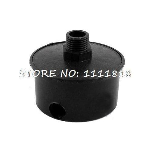 2.6" Dia 19/32" Male Thread Air Compressor Intake Filter Silencer Muffler Black