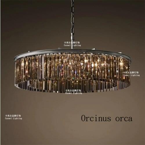 American style retro wrought iron crystal lamp living room restaurant Nordic modern Villa Hotel creative personality Chandelier