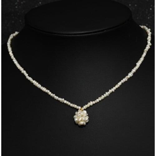 Delicate stainless steel pearl necklace minimalist beaded real freshwater pearl pendant necklace choker real gold-plated jewelry