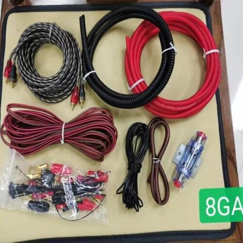 Car Audio Speaker Wiring Kit Wired Amplifier Subwoofer Speaker Installation Line Kit 0GA 4GA 6GA 8GA 10GA Power Cord Fuse Holder