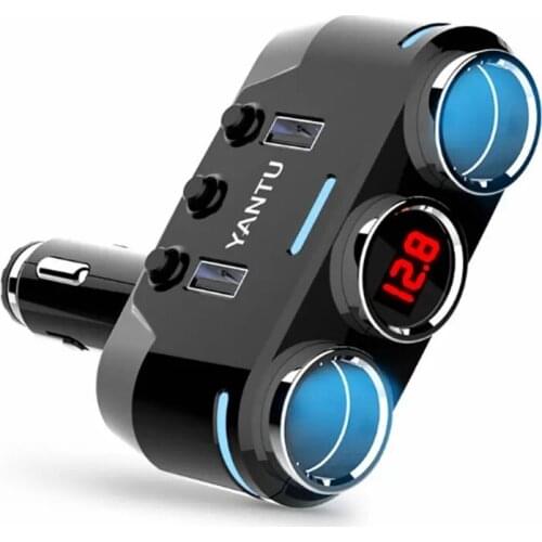 KPHRTEK 50psc Dual USB Port 3 Way Auto Car Cigarette Lighter Socket Splitter Charger Plug Adapter DC 5V 1A+2.1A For All