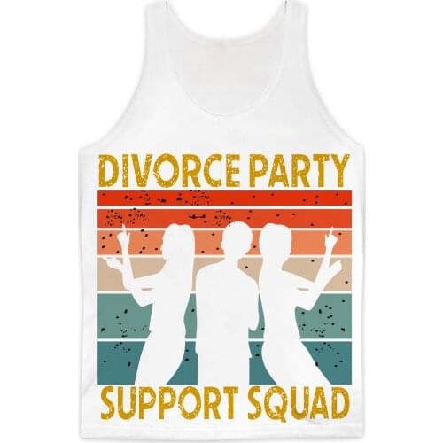 REAL American SIZE Divorce Party Support Squad Sublimation Print Tank Top