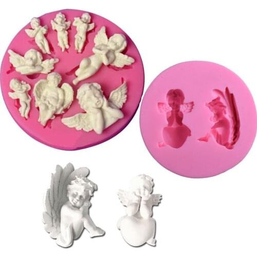 Mini Angel Baby Fondant Mold Silicone Cake Decorating Tools Chocolate Polymer Clay Molds Cake Topper Decoration