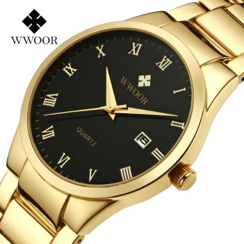 Relogio Masculino WWOOR Mens Watches Top Brand Luxury Business Quartz Wristwatch Steel Belt erkek saat