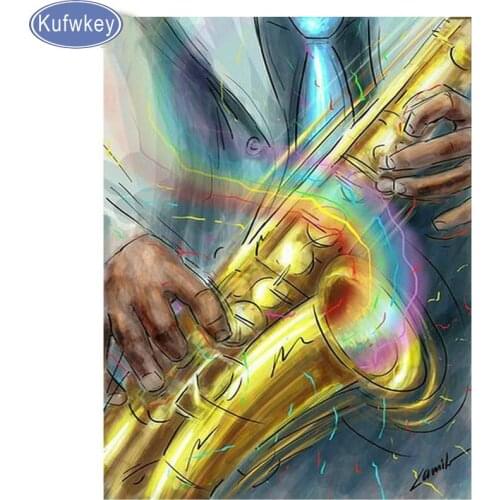 5d diy diamond painting saxophone musical instrument pattern full square drill diamond embroidery set diamond mosaic home decor