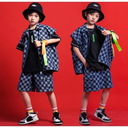 2021 Dancer Outfit Street Dance Clothes Kids Rave Vest Hip Hop Dancewear Stage Costume Festival Clothing Designer Clothes JL3428