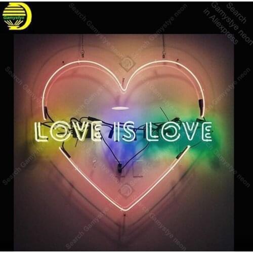 Neon light Signs for Love is love Neon Bulbs sign Beer Lamps Glass Handcraft bedroom display neon Letrero Neons enseigne lumine