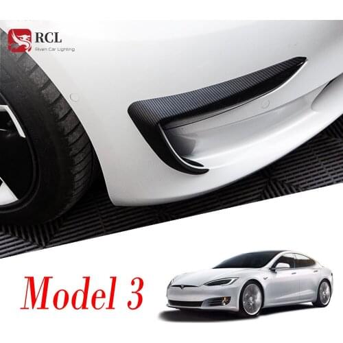 2021 NEW Riven ABS Material Front Fog Lamp Frame Decoration Prevent Collision for Tesla Model 3