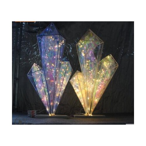 New wedding props tieyi PVC film catwalk lighting wedding stage scene decoration icicle flower device