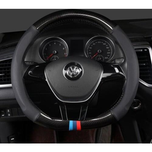 New D Shape Steering Wheel Cover for VW Golf 7 Polo 2014-2019 Scirocco Jetta 6 2017-2019 Santana 2016-2018 Auto Accesorioss