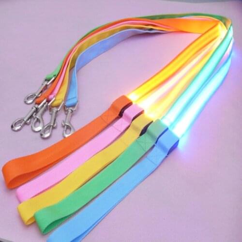 Dog Collar LED Popular Night Safety Pet Supplies LED Light Up High Quality Flashing 1PC Glow In Dark Nylon Hot Sale Dog Leash