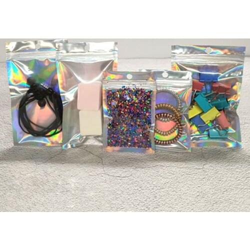 Foil Ziplock Bags Resealable Self Sealing Storage Bag Clear Front Pouches Food Package Bags Makeup Jewelry Transparent Bag