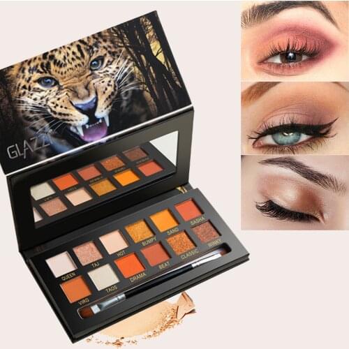 GLAZZI 12 Color Wild Animal Eyeshadow Pallete Glitter Pigment Smoky Eye Shadow Elf Makeup Cosmetics Make-up for Women