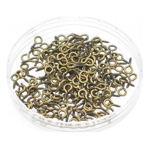 200Pcs 7 Colors DIY Mini Screw Eye Pins Jewelry Making Pearl Beads Screw Threaded Hooks Eyelets Clasps Findings for Components