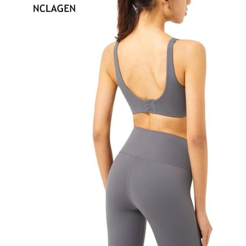 NCLAGEN Workout Top Sports Bra High Support Padded Push-up Elastic Beautiful Back Sexy Gym Brassiere Fitness Yoga Underwear