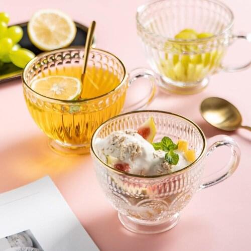 Coffee Mugs 400ml Vintage Palace Glass Teacup Handle Phnom Penh Coffee Mug Drinkware Whiskey Beer Cup Glassware