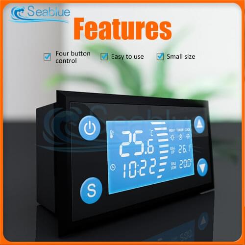 W1213 AC 110V-220V Smart Temperature Controller LCD Digital Thermostat Timer Sensor Probe Cool Heat Mode For Incubator Aquarium