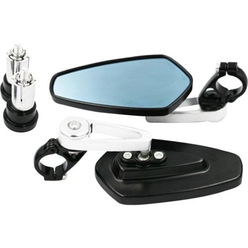 Universal Motorcycle Mirrors Rear View Mirrors, CNC Aluminum Handlebar Mirrors, Black