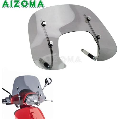 Scooters Motorcycle Bolt-On Windshield Fly Screen For Vespa Sprint 150cc 150 cc Smoke Wind Deflector Flyscreens
