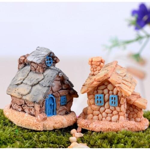 Vintage Elf Castle Stone House Miniature Fairy Garden Home Houses Decoration Mini Craft Micro Landscaping Decor DIY Accessories