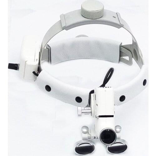 High Quality Dental Loupes with Head Light Lamp Head wear surgical loupes with high spot Headlight AC/DC With Loupes
