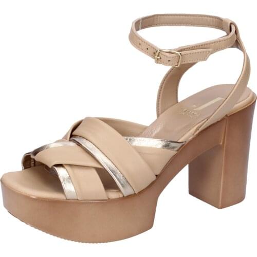 JEANNOT women sandals beige leather