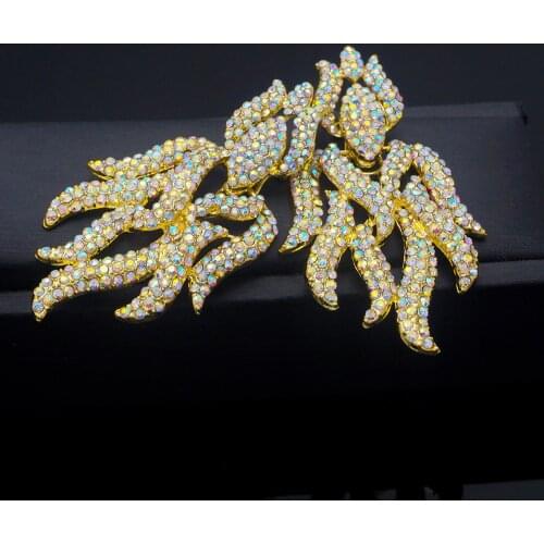 Hot Sale New Arrival Elegant Girls zircon gold Crystal Fashion Earrings