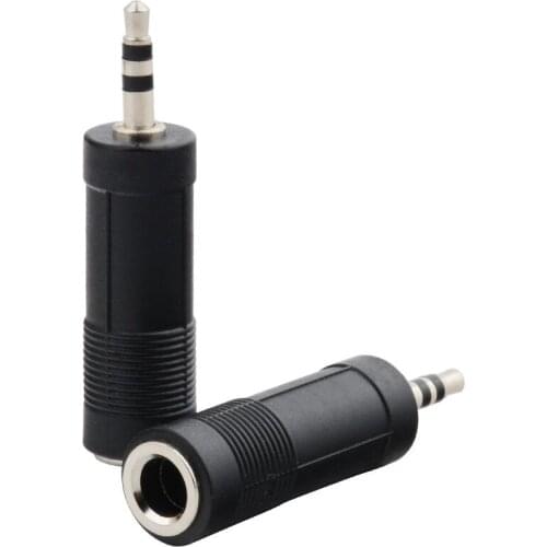 1PCS 3.5mm STEREO PLUG to 6.35mm MONO 1/4" JACK FEMALE SOCKET AUDIO HEADPHONE ADAPTER