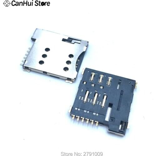 10pcs 6Pin SIM Small Mobile Phone SIM Card MICRO Card Seat Playing SIM Card Slot PUSH Micro sim Card Socket Holder Slot Replacem